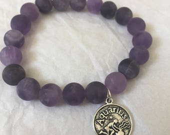 Aquarius Star Sign Crystal Bracelet | Three Different Charms to Choose From | Zodiac Goddess Reiki Infused Bracelet | Astrology