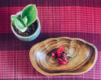 Artisan Shell shaped Acacia wood bowl | Wooden Bowl |  Wood Bowl | Shell bowl | Wooden Saucer | Kitchen  Gifts | Decor bowl | Candle bowl