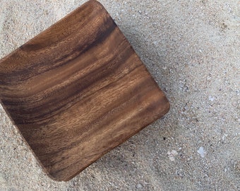 Set of 4 Handmade Acacia Wood square plate|Square plate |Wood plate| Wooden plates| Wooden Serving Set | Home Kitchen Decor Gifts | Gift Set