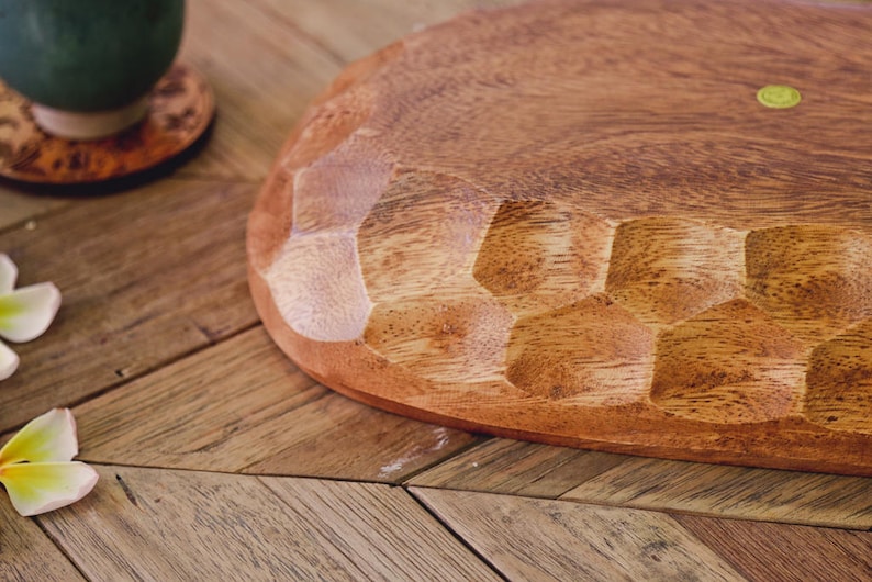 Acacia Wood Set of 7  Oval design  Mother bowl with 4 image 3