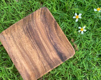 Handmade Acacia Wood square plate |Square plate |Wood plate| Wooden plates | Wooden Serving Set | Home Kitchen Decor Gifts | Gift Set