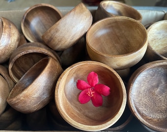 Mini cuencos redondos de madera al por mayor / Mini cuencos / Cuencos para velas de té / Cuencos para velas / Regalos de decoración de cocina / Cuencos decorativos / Cuencos para salsas / Regalos