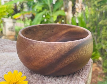 Cuenco artesanal redondo de madera de acacia con forma de calabaza / Cuenco redondo de madera / Cuenco de madera / Cuenco redondo / Platillo de madera / Regalos de decoración de cocina / Cuenco decorativo