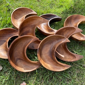 Tigelas lunares ATACADO | Conjunto de 8 ou 15 tigelas lunares | Tigelas lunares crescentes | Tigelas espirituais | Tigelas de cristal | Tigelas lunares de madeira | Tigelas de cura