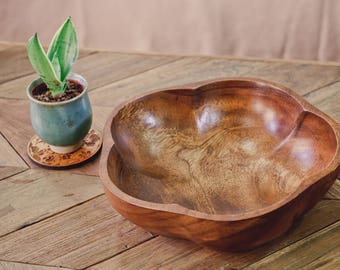 Artisan Flare Acacia Wood Bowl | Acacia Wood Bowl | Flare design | Handmade bowl | Salad Bowl | Pasta Bowl | Wooden Square Bowl