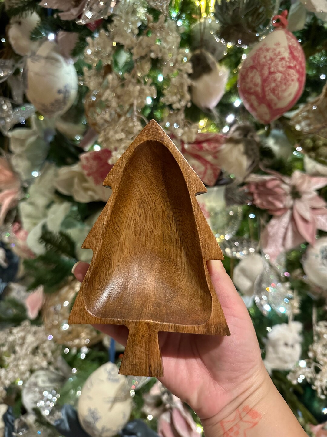 Mini Christmas Tree Wood Bowl | Christmas Tree Bowl | Holiday Bowl ...