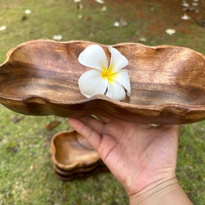 Handmade Acacia wood long flare rectangle bowls | Wooden candle vessel |  Kitchen Decor Gifts| Wood bowl | Candle bowl | Dough bowl | Bowls