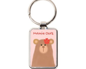 Granny bear key ring. Key ring for grandma. Gift for his grandmother. Keychain for nana. Grandma bear keyring.