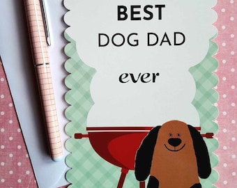Best DogDad Ever card, cute card for dog owner, scalloped card for dog dad, best dog dad card
