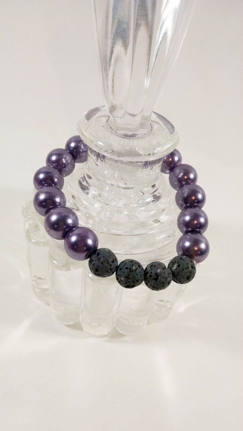 Aromatherapy lava beads essential oil bracelet jewelry black Etsy
