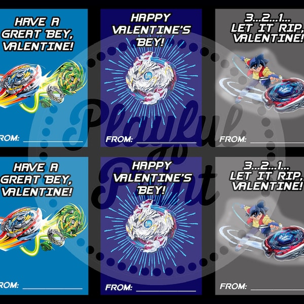 Beyblades Valentine's Day Cards