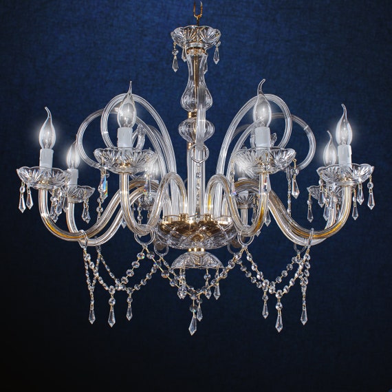 Classic Crystal Chandelier 8 Lights Gold Style Maria Teresa Uk Classic Crystal Chandelier 8 Lights, Traditional Crystal Chandeliers Uk