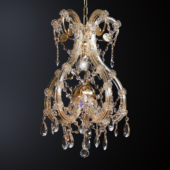 Suspension Chandelier For Entrance 1 Light In Classic Crystal Ireland Suspension Chandelier For Entrance 1, Swarovski Crystal Classic Chandelier Light In Golden