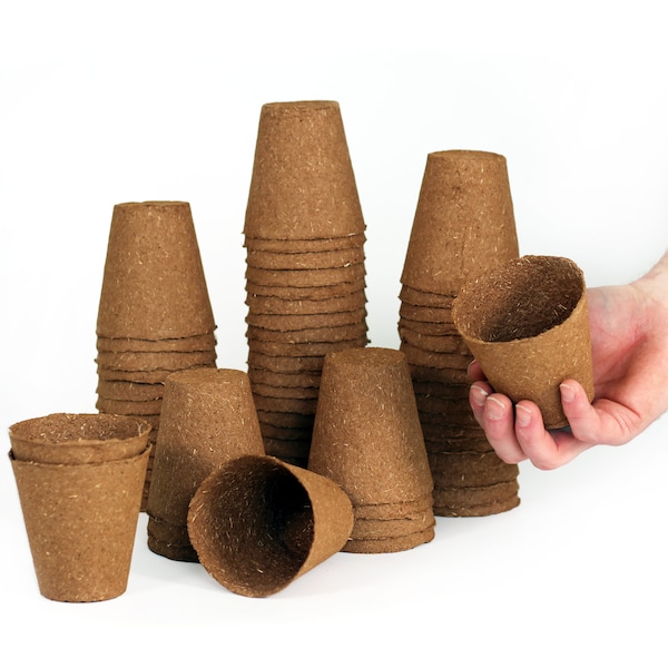 3-inch Biodegradable Fibre Pots Round | Daniel's Plants Naked Pots | No Peat, Just Spruce Fiber! Earth friendly plantable pots