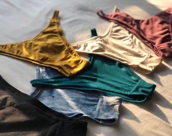 Hemp and bamboo underwear/ french cut/ shows leg/ eco friendly panties/ lingerie/ natural fibre underwear/ french cut / high rise/ highwaist
