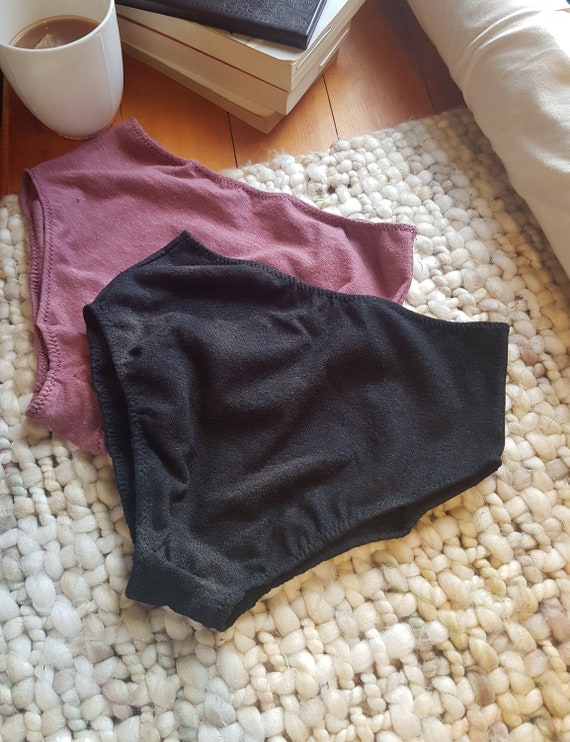 2 Pack Hemp HIGH RISE Vintage Hemp Underwear Set/ Full Bum