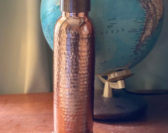 Hand hammered copper water bottle Ayurvedic copper water bottle 950ml