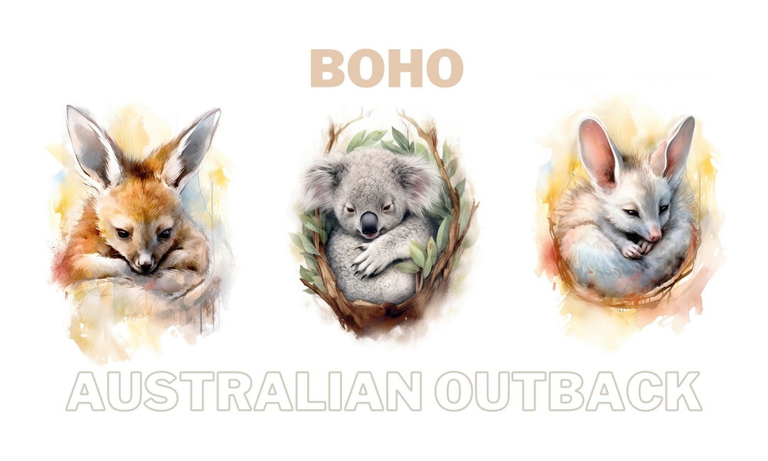 Australian Wildlife Wall Art Set of 3 PRINTABLE Close up Baby Etsy