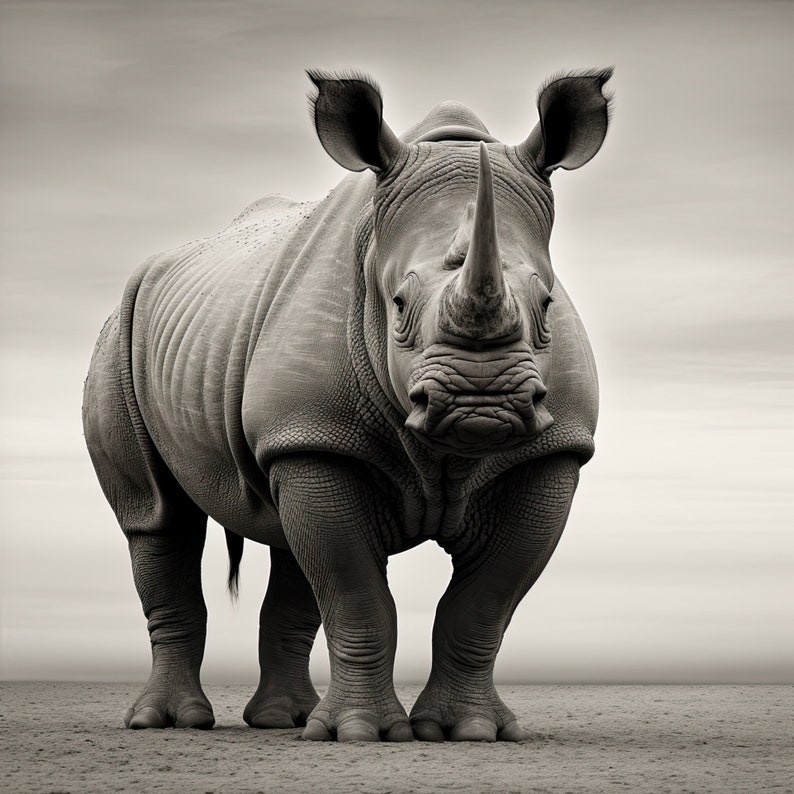Big 5 African Animals | Black and White | Digital Print | Lion ...