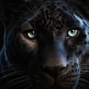 Black panther on a black background