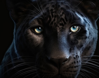 Pantera negra em um fundo preto
