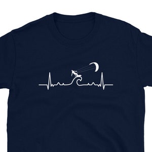 Heartbeat EKG Pulse Kitesurfing Surfer Gift T-Shirt For Man & Woman – Kite Surf Surfing Tee – Kite Boarding Water Sports Lover Shirt