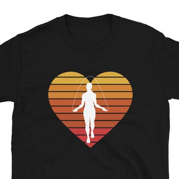 Retro Heart Jump Rope Gift T-Shirt For Man & Woman – Tightrope Walker Tee - Jump Roping Tightrope Walk Lover Shirt