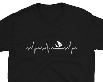 Heartbeat Windsurf Gift T-Shirt For Man & Woman – Windsurfing Tee - Windsurfer Surfer Waves Lover Shirt