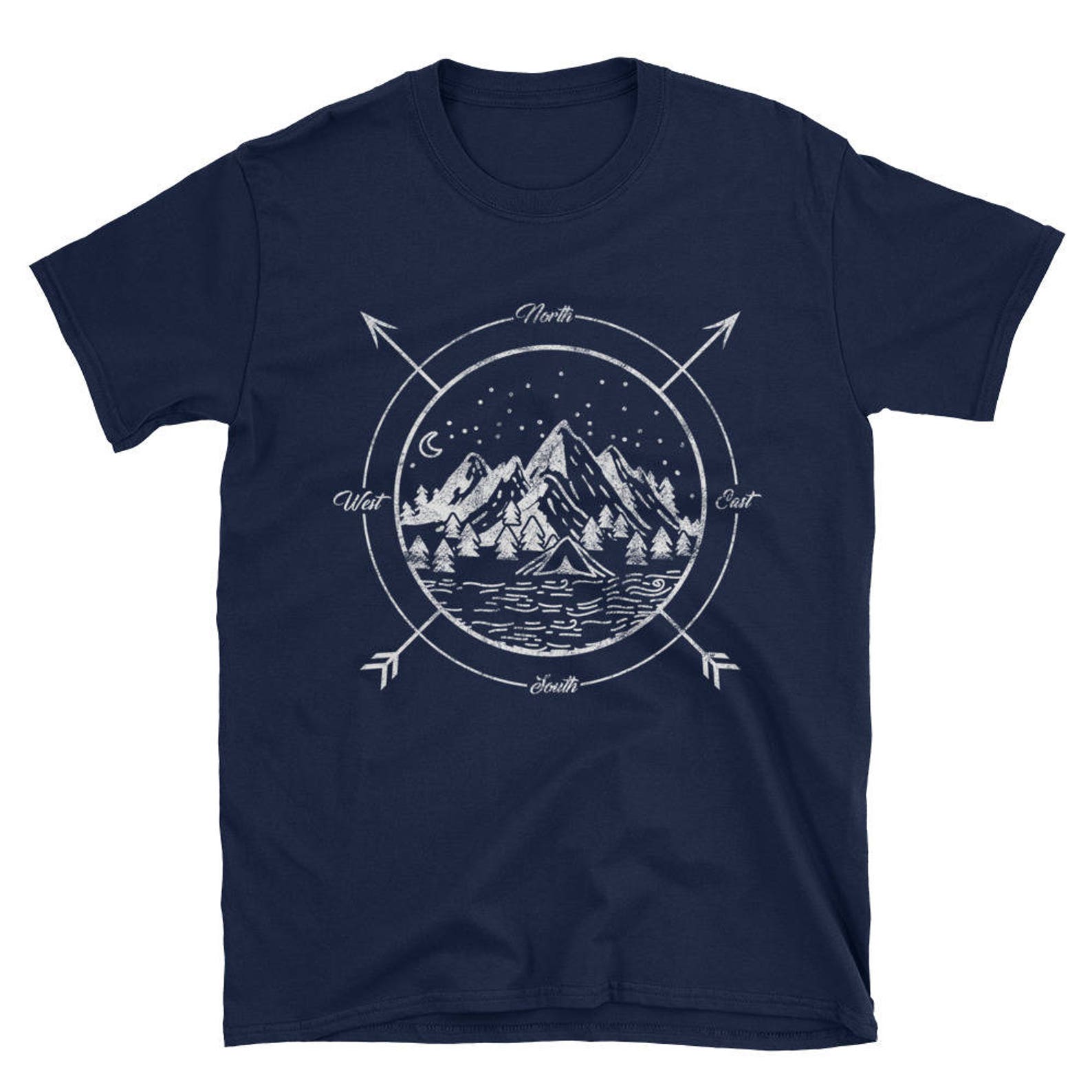 Compass Shirt Hiking Shirt Travel Shirt Camping Shirt - Etsy