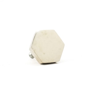 Silver Hexagon Knob, Iron Knob, Kitchen Knob, Vintage Drawer or Cabinet Pull, Dresser Knob, Decorative Knob, Cabinet Hardware