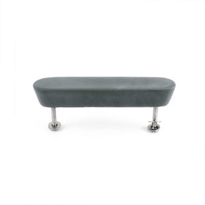May include: A gray, rectangular cabinet pull with rounded edges, mounted on two silver screws. The pull is a solid, matte color and appears to be made of a soft material. The hardware is designed for easy installation.