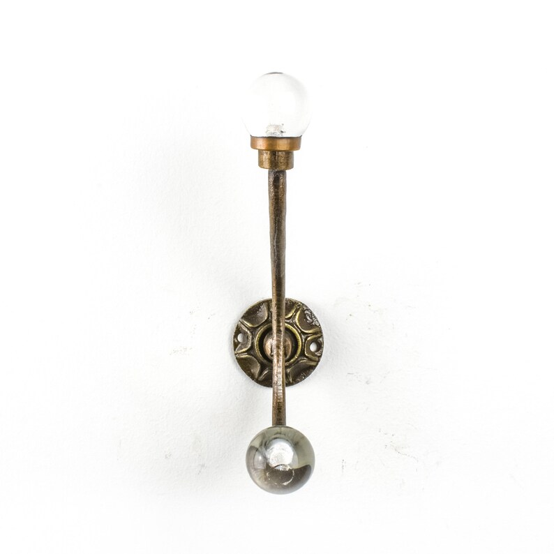 Glass wall hook Wall Storage Wall Art Traditional Wall Decor Vintage Coat Hook Entrance Wall Hook Glass Ball Single Wall Hook