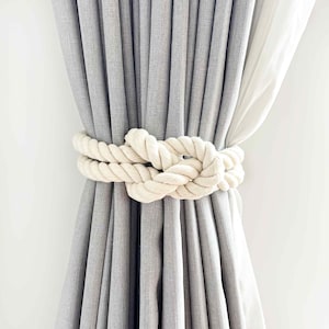 Cotton Reef Knot Curtain Tie Back, Coastal Curtain Tie Back, Bohemian Curtain Tie Back, Boho Chic Tie Back, Cotton Tie Back, Hamptons Decor