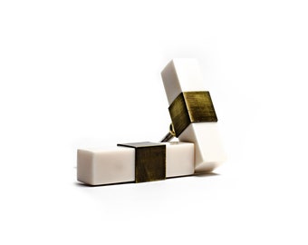 Blanc Cubed Pull, Poignée de porte, Quincaillerie de meubles, Poignées décoratives, Luxe T-bar Pull, Poignée de tiroir, Poignée de luxe, Cabinet Pull