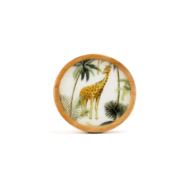 Bouton girafe de la série Savanna, bouton en bois, bouton d’armoire, quincaillerie de meubles, bouton animal, bouton décoratif, décor de chambre d’enfant, bouton de chambre pour enfants