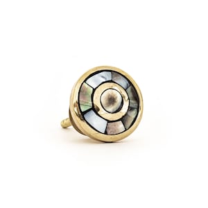 Black Brass Eye Shell Knob, Mother of Pearl Knob, Round Vintage Knob and Pull, Cabinet Knob, Furniture Knob, Decorative Knob, Inlay Knob,