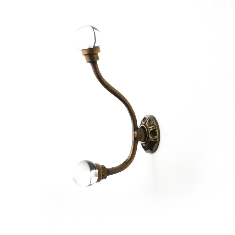 Glass wall hook Wall Storage Wall Art Traditional Wall Decor Vintage Coat Hook Entrance Wall Hook Glass Ball Single Wall Hook
