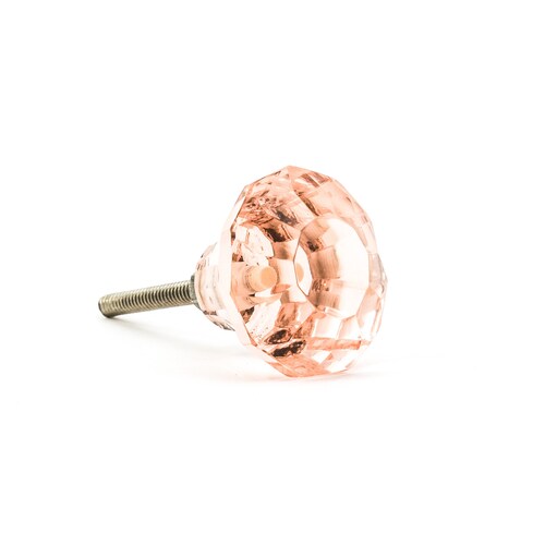 Round Patterned Pink Glass Knob Decorative Knob Dresser and Etsy