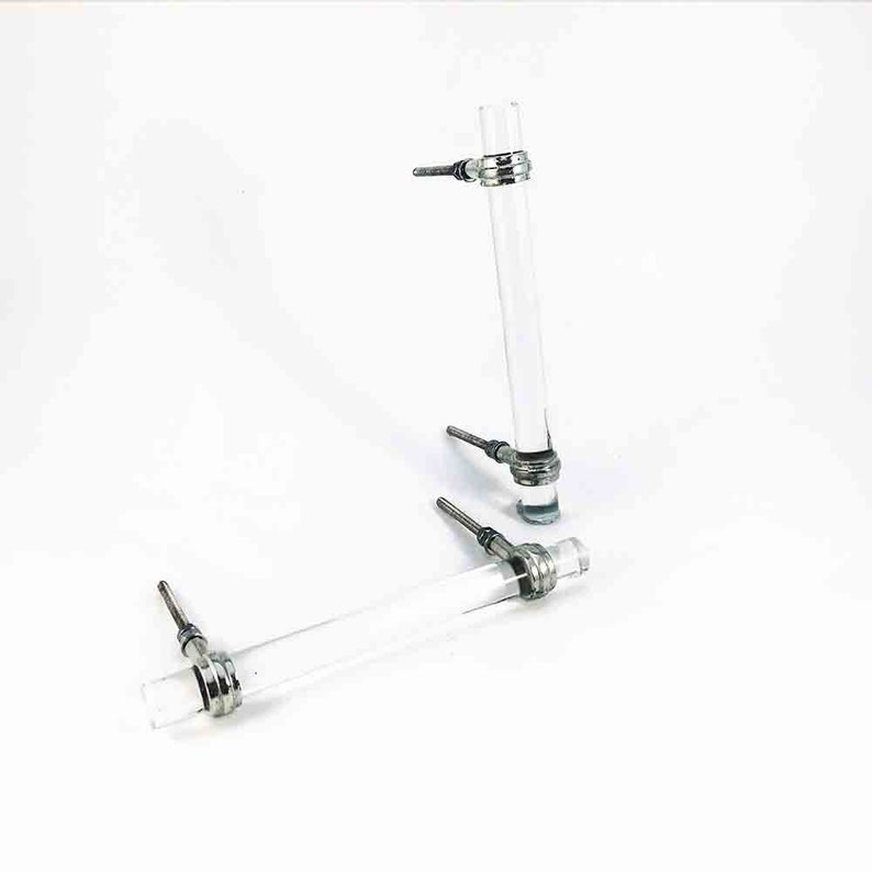 Clear Solid Glass Handle Large Glass Handle Furniture Etsy