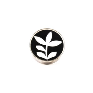 Silver Monochrome Leaf Knob, Monochrome Cabinet Knob, Flower Print Knob, Decorative Furniture Knob, Cabinet Pulls and Handles, Flower Knob