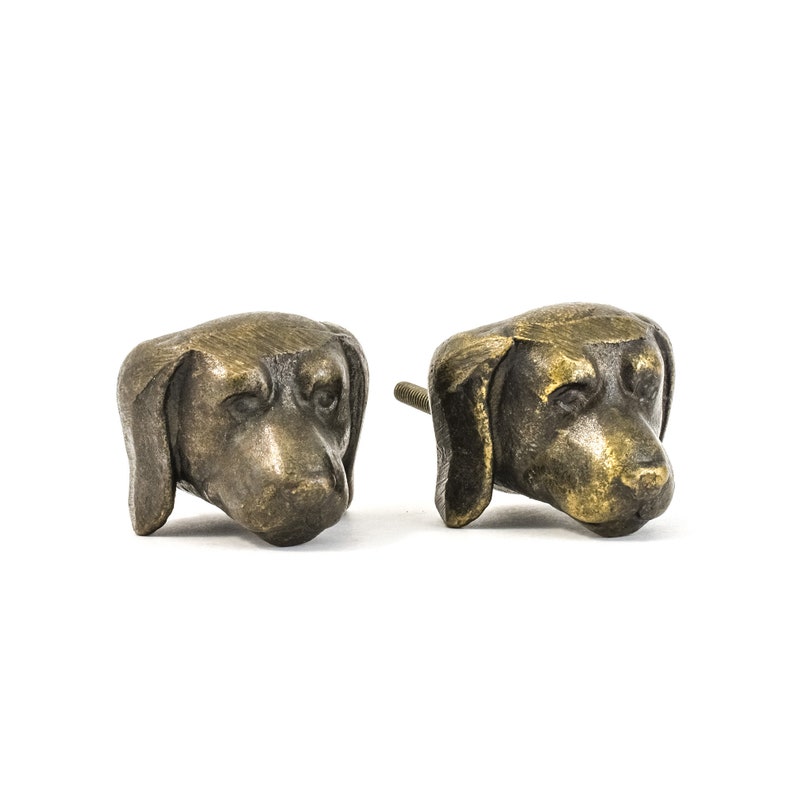 Antique Gold Dog Knob Carved Dog Knob Baby Nursery Themed Etsy Australia