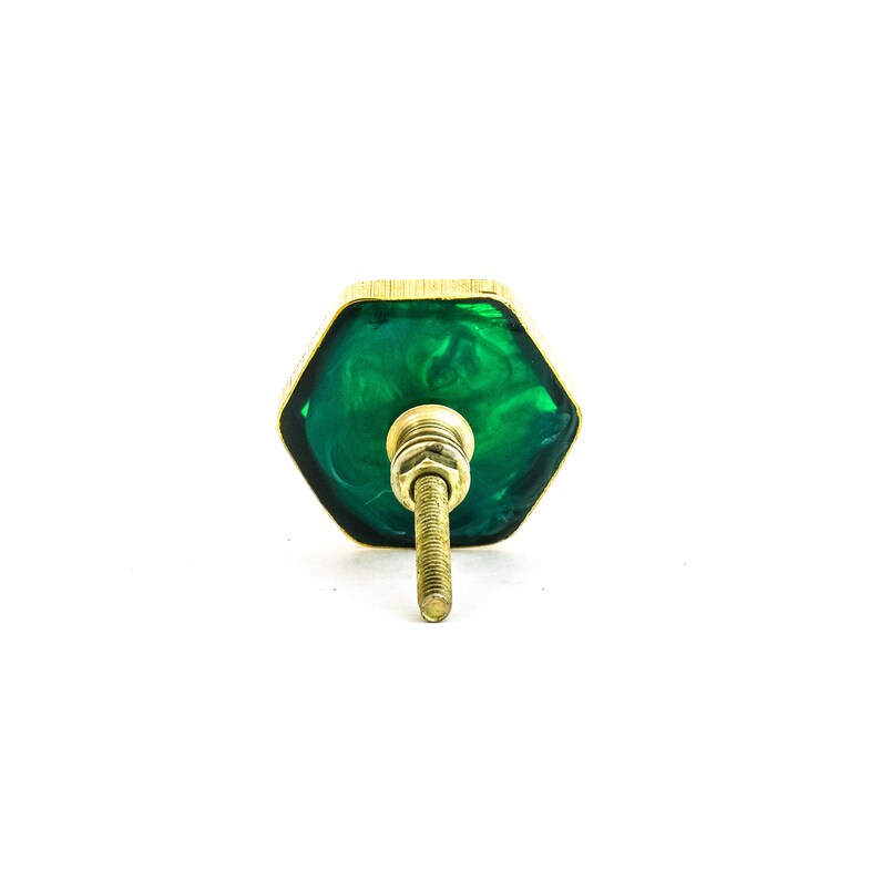 Hexagon Emerald Green and Gold Art Deco Knob Luxe Etsy Australia