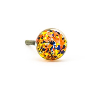 Mulitcoloured Glass Ball Knob, Solid Round Cabinet Knob, Decorative Handle and Pull, Furniture Knob, Modern Dresser Knob, Fun Hardware