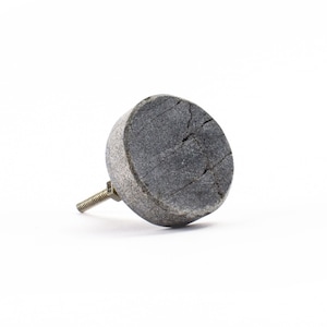 Grey Solid Circle Marble Knob, Modern Cabinet Knob, Decorative Hardware, Furniture Hardware, Cabinet Handles, Dresser Pull, Marble Knob