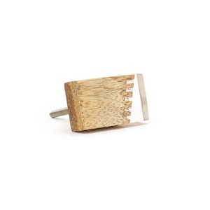 Split Jagged Wood and Resin Rectangle Pull, Wooden & Resin Knob, Furniture Hardware, Decorative Handles, Scandinavian, Rustic Knob, Knob