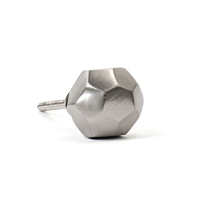 Silver Iron Geometric Knob, Iron Knob, Kitchen Knob, Vintage Drawer or Cabinet Pull, Dresser Knob, Decorative Knob, Cabinet Hardware