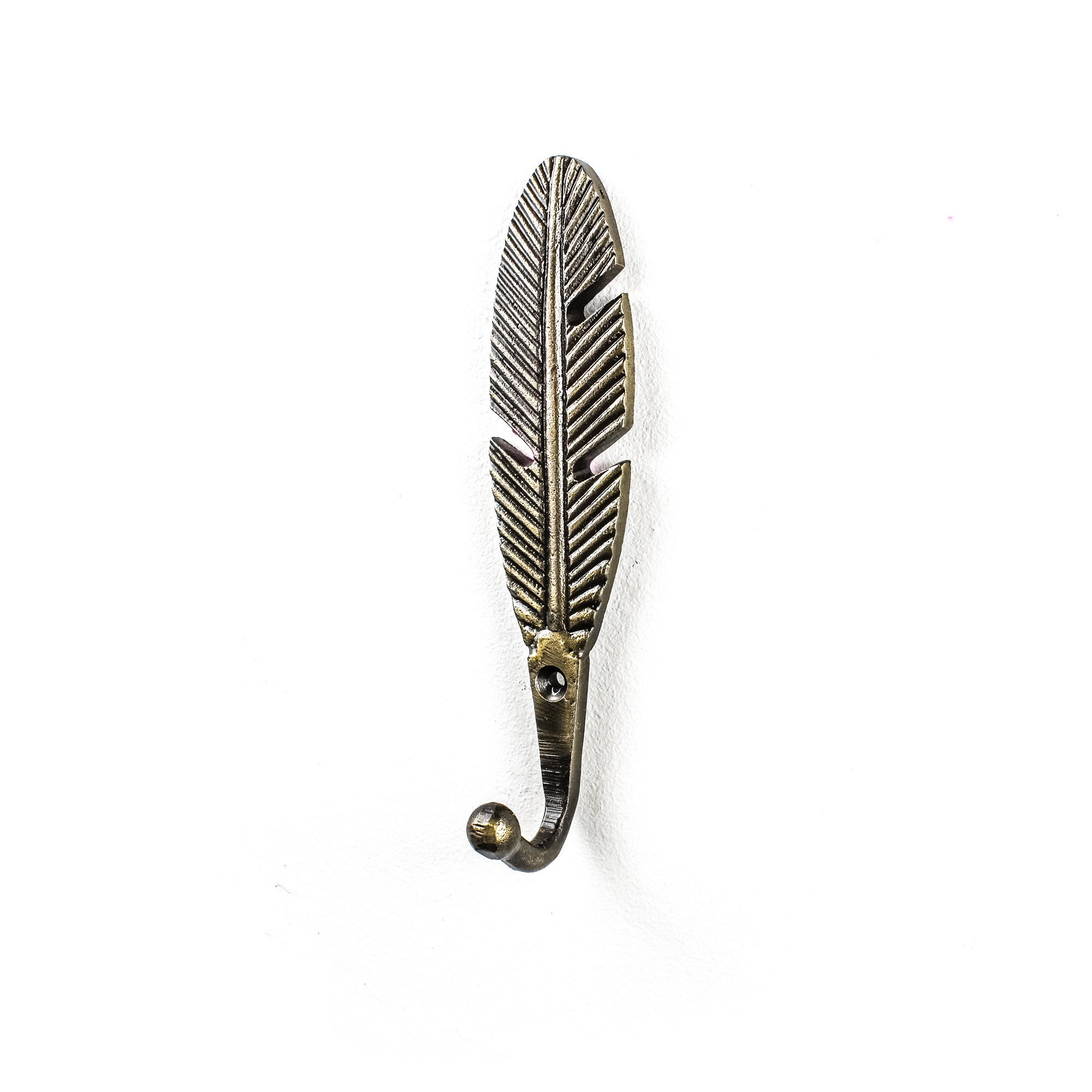 Antique Gold Feather Wall Hook Traditional Wall Decor Etsy