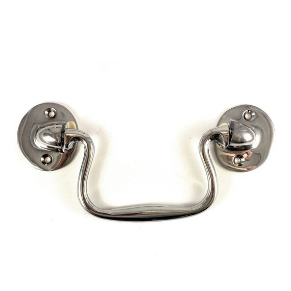Chrome Brass Bail Handle Kitchen Handle Silver Furniture Etsy