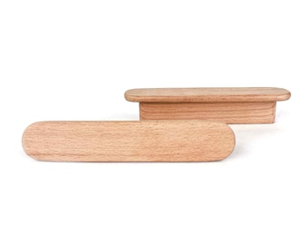 Beech Wood Oval Handle, Wood Handle, Cabinet Handle, Furniture Hardware, Drawer Handle, Cupboard Handle, Scandi, Sustainable Decor,