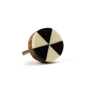 Perilla del tazón de la rueda giratoria, perilla blanca y negra, perilla monocromática, perilla del gabinete, perilla de los muebles, perilla decorativa, decoración boho, rústico